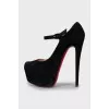 Suede high heel shoes