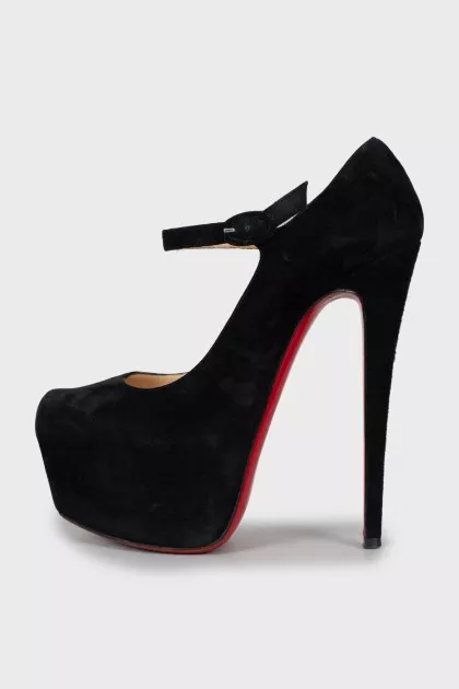 Suede high heel shoes