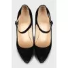 Suede high heel shoes