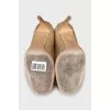 Gold-tone snakeskin shoes