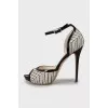 Black and White Stiletto Sandals