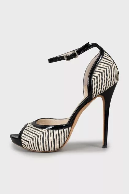 Black and White Stiletto Sandals