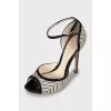 Black and White Stiletto Sandals