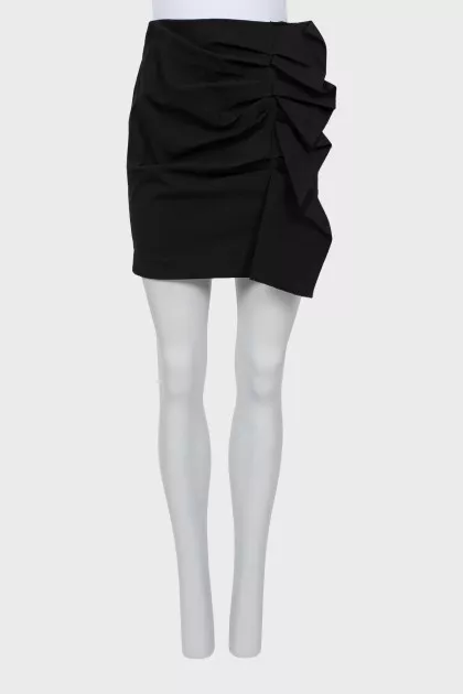 Mini skirt with draping and tag