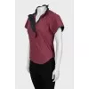 Checkered Short Sleeve Blouse with Tag