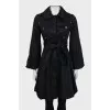 Buttoned raincoat with puff sleeves