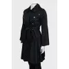 Buttoned raincoat with puff sleeves