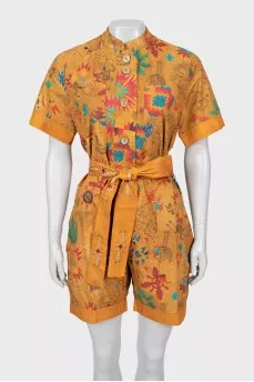 Jumpsuit in print with tag