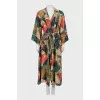 Printed wrap dress with tag
