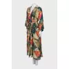 Printed wrap dress with tag