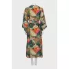 Printed wrap dress with tag