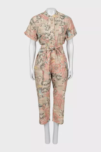 Jumpsuit with print and tag