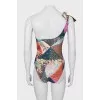 Printed bodysuit with tag