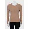Textured sweater made of wool and cashmere