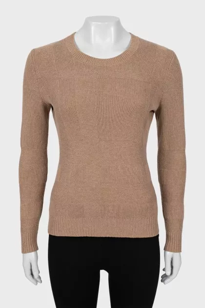 Textured sweater made of wool and cashmere