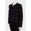 Checkered jacket with hooks
