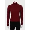 Burgundy golf with faux pattern