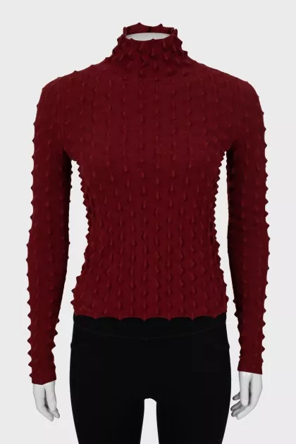 Burgundy golf with faux pattern