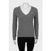 Textured pullover with embroidered logo