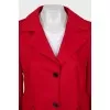 Wool jacket with knitted pockets