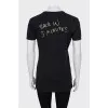 Fitted T-shirt with gold print