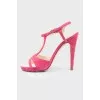 Pink suede sandals