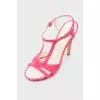 Pink suede sandals