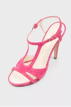 Pink suede sandals