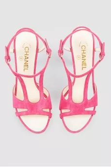 Pink suede sandals