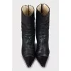 Black leather ankle boots with pointed toe