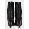 Black leather ankle boots with pointed toe