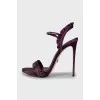 Textile sandals with frills