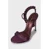Textile sandals with frills