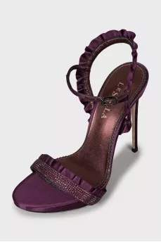 Textile sandals with frills