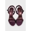 Textile sandals with frills