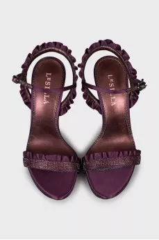 Textile sandals with frills