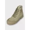 Textile boots with rubber toe