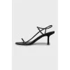 Black leather sandals with straps