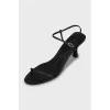 Black leather sandals with straps