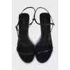 Black leather sandals with straps