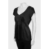 Black Silk Blouse with Short Sleeves