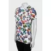 Straight cut printed t-shirt