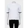 Perforated T-shirt with ruffles on the sleeves