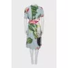Floral Print Midi Dress with Belt