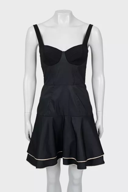 Mini dress with straps and tag