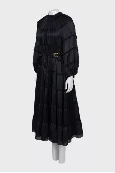 Silk Ruffle Maxi Dress