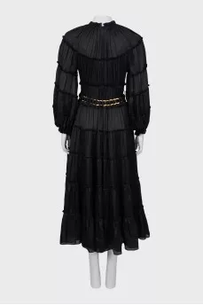 Silk Ruffle Maxi Dress