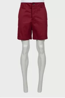 Men's burgundy denim shorts