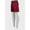 Men's burgundy denim shorts