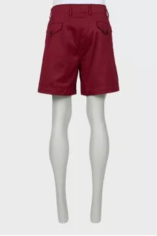 Men's burgundy denim shorts